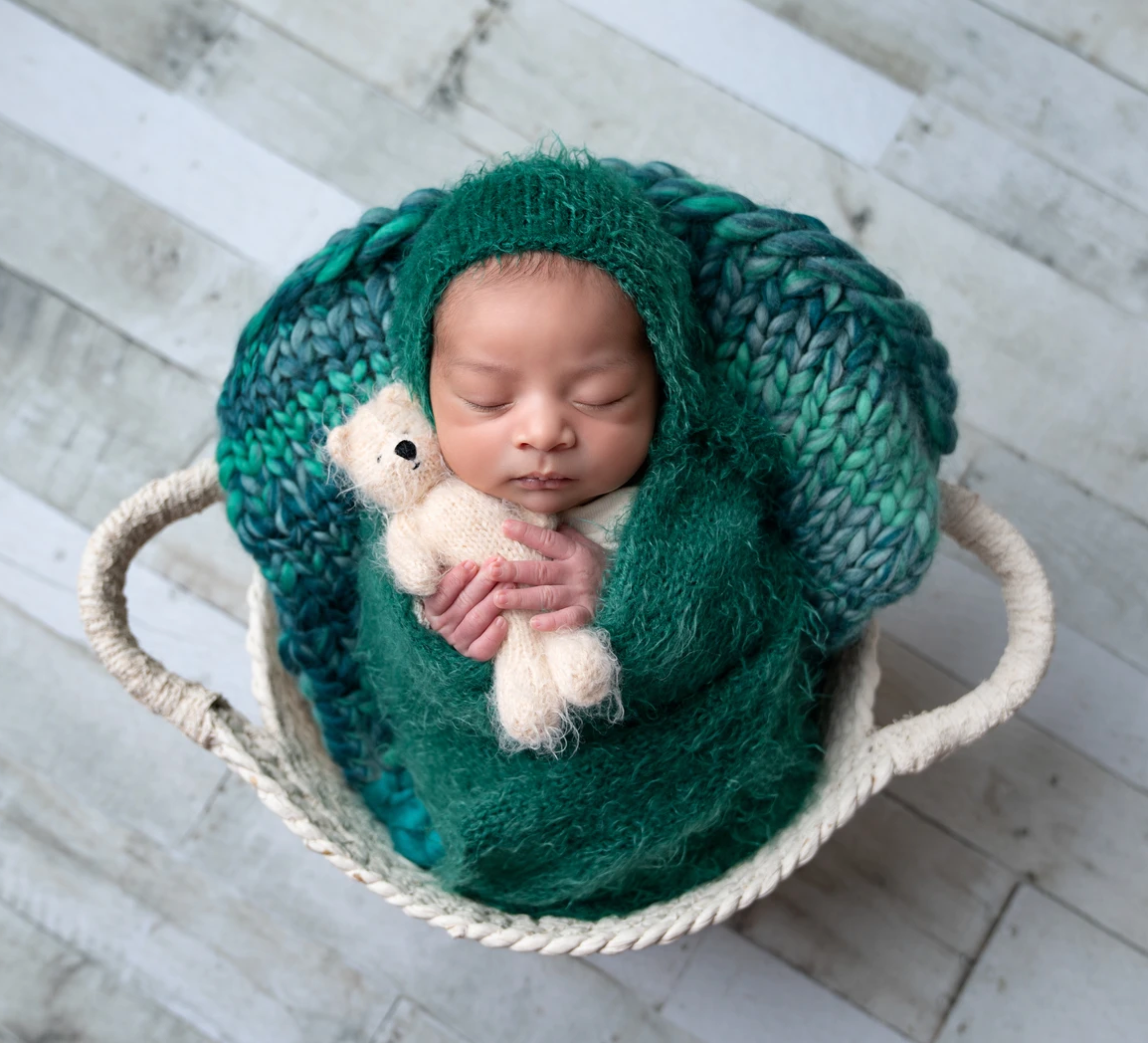 Multi-Toned Green Wool Blanket