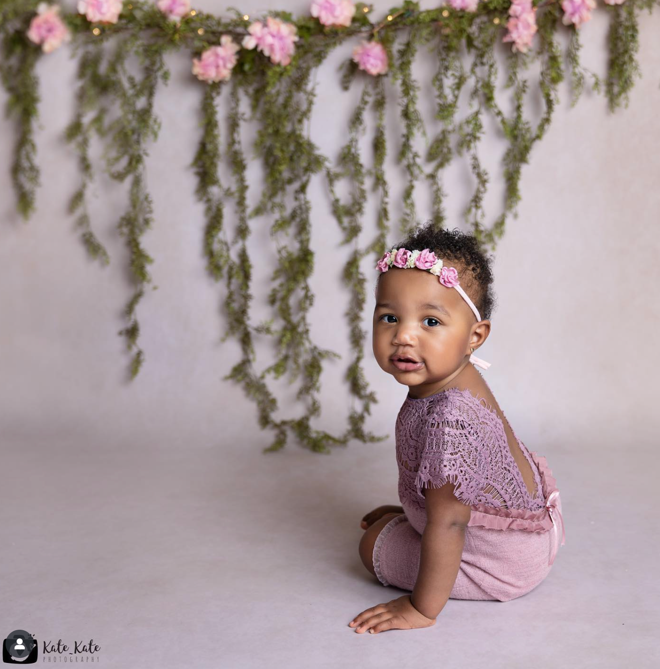 Sitter Set: Lace Romper + Floral Headband