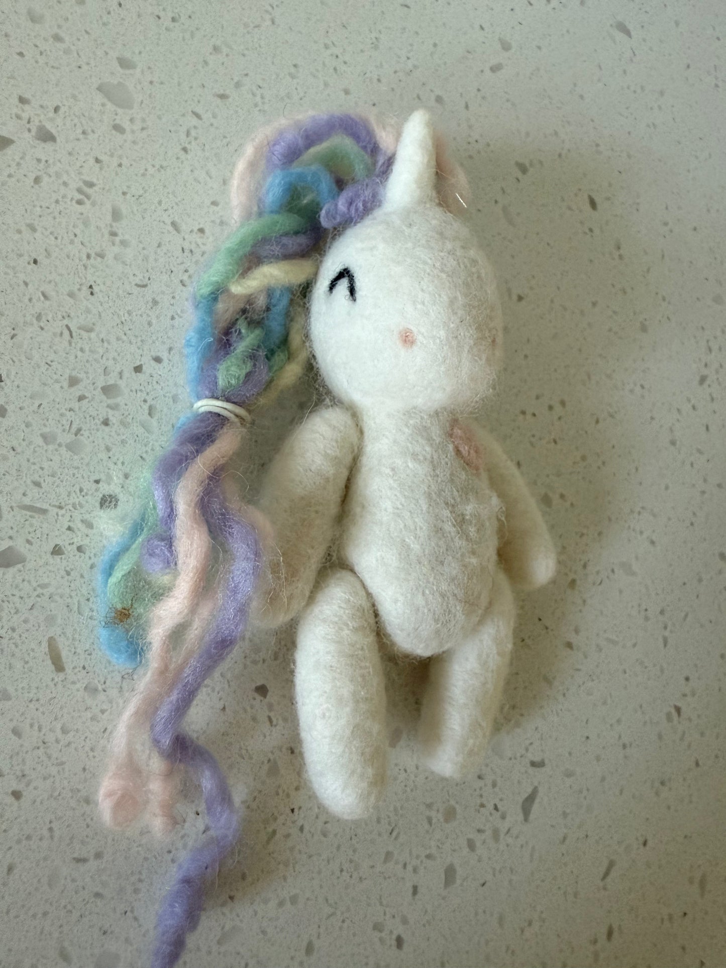 Felted Wool Unicorn Lovie