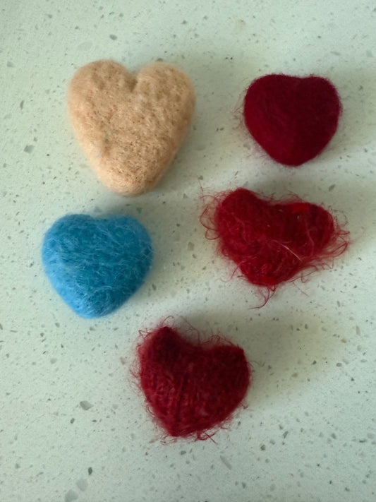 Felted Wool Hearts