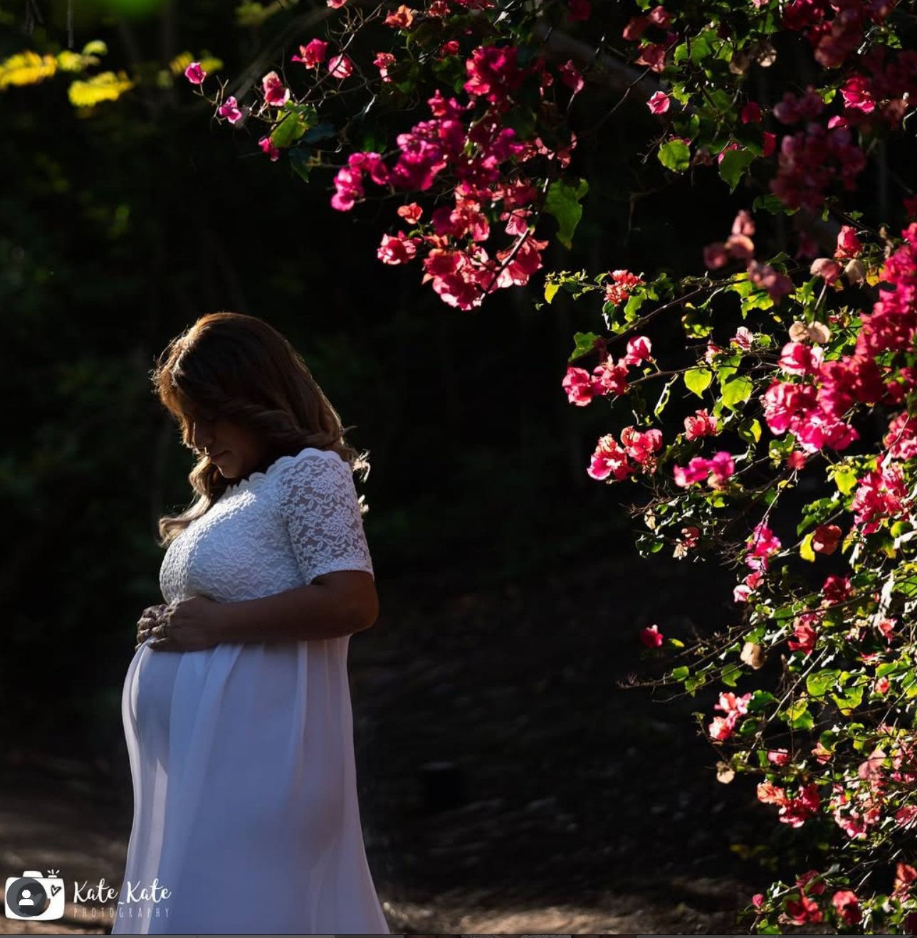 White Lace & Chiffon Maternity Gown