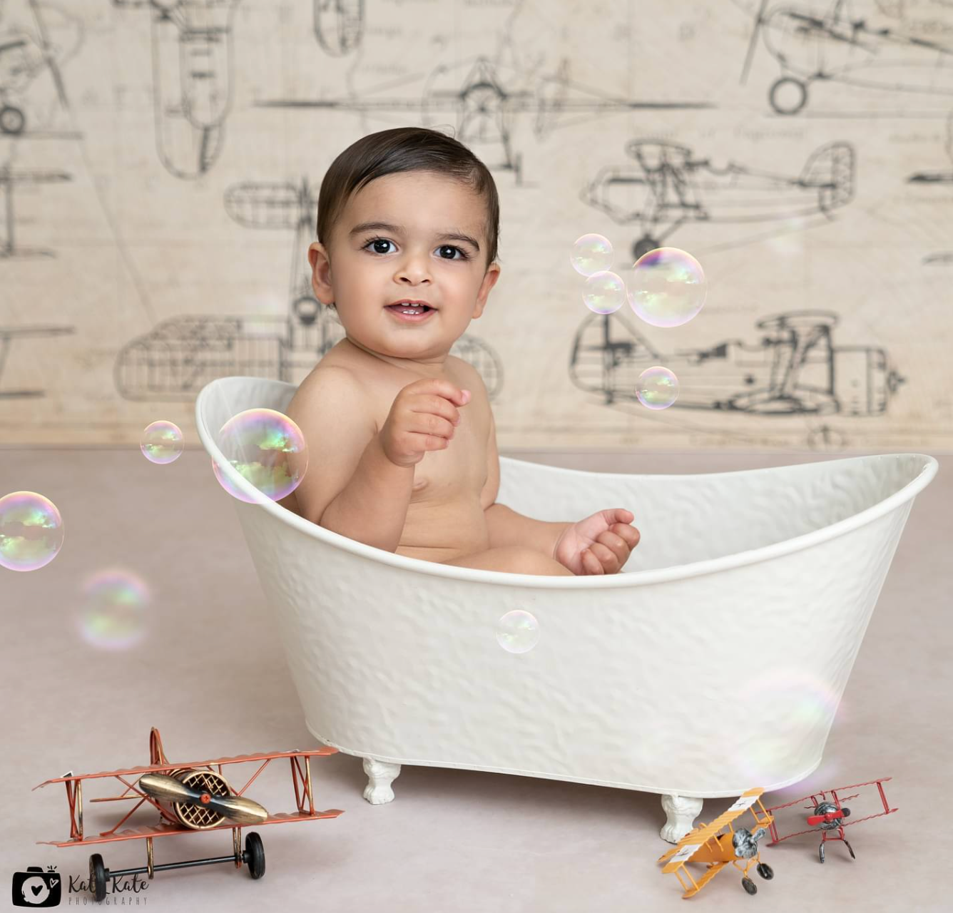 Vintage Aviator Canvas Backdrop (7'W x 5'H)