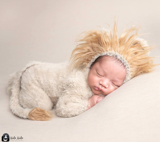 Newborn Lion Romper & Bonnet Set