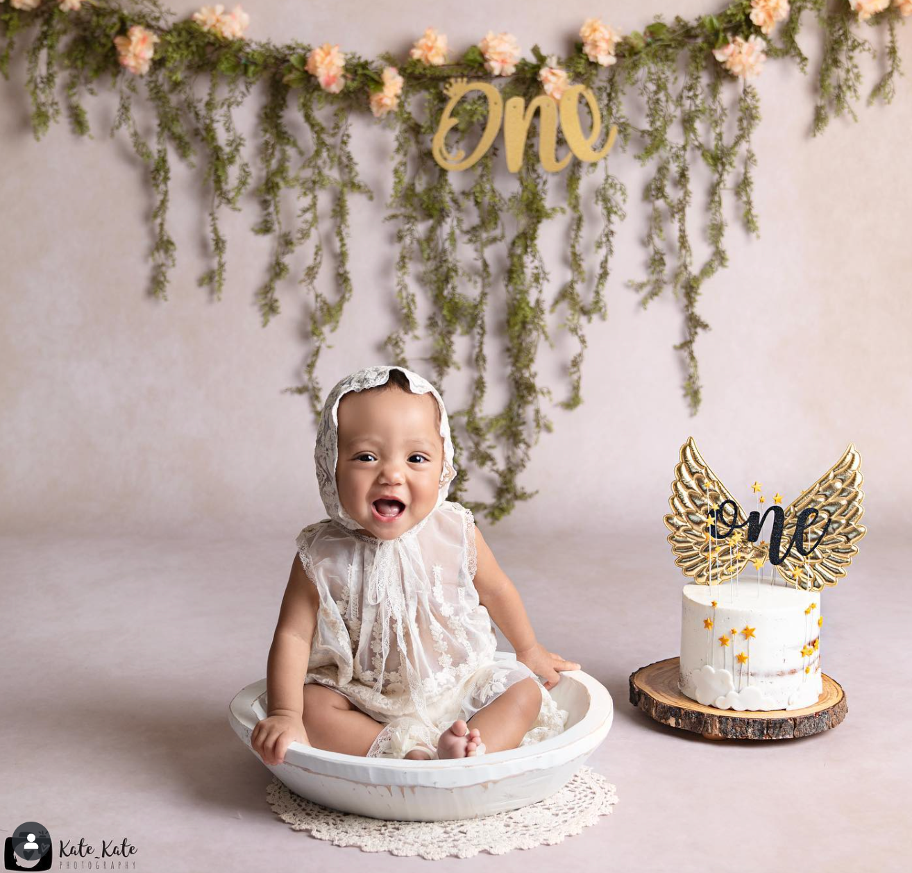 Vintage Lace Dress & Bonnet Set